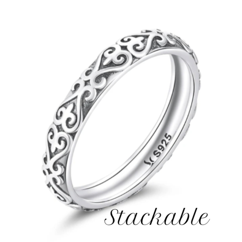 🆕 Sterling Silver Carved Ring